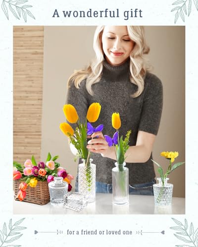 Yirilan Bud Vases Set of 20 PCS, Flower Vases for Table Centerpieces, Mini Vases for Single Stem Flowers, Glass Vases for Centerpieces, Wedding & Home Decor, Clear - size: 20 pcs
