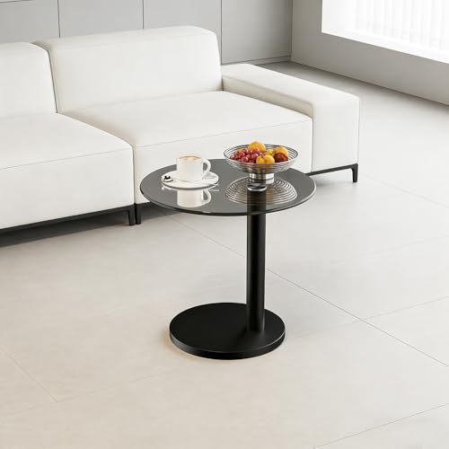 C Shaped Side Table Round End Table for Living Room, Modern Coffee Tables Unique Aesthetics Simple Accent Tables, Multifunction Black Bedside Stand for Sofa Bedroom Couch Balcony Patio Yard Garden