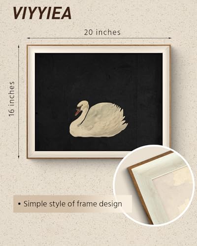 VIYYIEA Framed Wall Art for Living Room, Animal-【Zwaan】, 20L x 16W - color: Animal-【Zwaan】, size: 20"L x 16"W