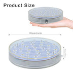 LARDUX Pack of 4 Led Light Base - 6 Inch Round Display Pedestal Light Stand Plate Flat for 3D Crystal Cube Glass Art Acrylic Statues - USB Charge or Battery Powered - size: 6-inch led base