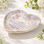 Personalized Daughter in Law Gifts Heart Shaped Jewelry Dish, Sentimental Gift from Mother-in-law, Custom Birth Flower, Birthday Gift for Daughter in Law Appreciation Present - color: Daughter In Law 132