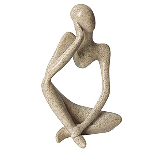 KITCISSL Home Decor Thinker Statue Abstract Art Figure Sculpture Decorative Ornaments Modern Resin Statues Geometric Design for Living Room, Bedroom, Office Desktop, Cabinets (Color : Left L) - color: Left L