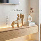 Dog Sculpture & Man Statue - Cute Home Decor Accents, Sandstone Dog Decor for Shelf, Office & Living Room, Thoughtful Memorial Gift for Pet Lovers