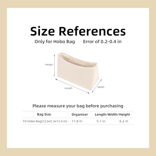 DGAZ Silk Purse Organizer Insert For GYARD Hobo Bags,Silky Smooth Bag Organizer，Luxury Handbag & Tote Shaper(Craie) - color: Craie