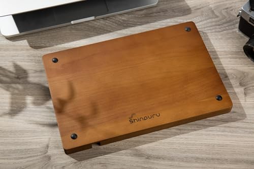 Shinpuru Wooden Valet Tray for Men, Nightstand Organizer with Leather Inlay, EDC Essentials Catchall Tray for Keys, Phone, Wallet, Watch, Earbuds - Bedside Desk Entryway Tray (Wood-Pen) - color: Brown-P