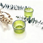 2pcs Votive Candle Holders Glass Tea Light Candle Holders Table Centerpiece for Wedding Birthday Valentine's Day (Green) - color: Green