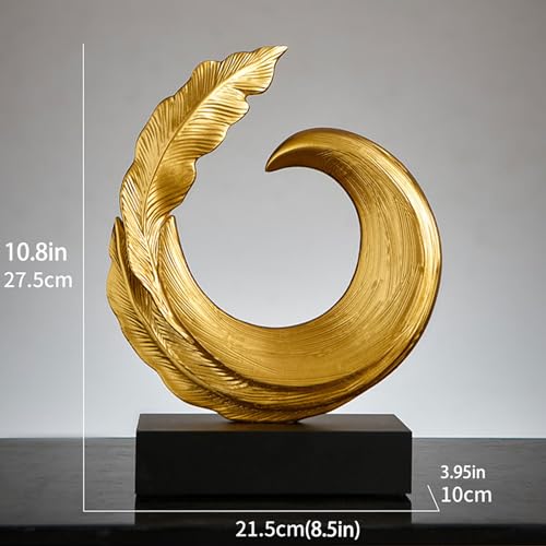 Abstract Art Sculpture, Resin Gold Decorative Statue, Modern Blue Ornaments for Living Room, Decorativas Modernas for Coffee Table/Entryway/Office Collectibles (Gold) - color: Gold