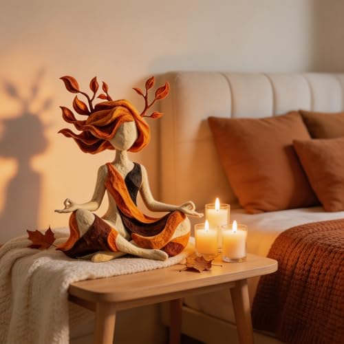 Serenity Growth | Inner Harmony Sculptural Figurine – Meditation Sculpture Figurine, Mindfulness Yoga Statue Decor, Abstract Resin Art for Living Room Bedroom Desk, Relaxation Gift