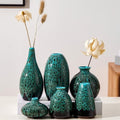 Ceramic Bud Vase Set, Fambe Blue Glazed Finish, Decorative Flower Vases (Blue-Set of 6) - color: Blue-set of 6
