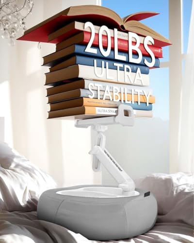 Tablet Pillow Stand, Compatible with 5"-12.9" Kindle, iPad, Phone/Tablet, Google, Samsung, 360° Rotating Phone Holder for Bed, Soft Plush Fabric, Detachable Bowl, Reading and Relaxation on Bed, Gray - color: Gray