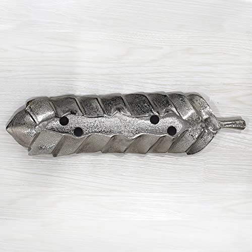 BBH Home's Handmade Silver Novelty Shaped Aluminium Tray 15.78 x 3.74 x 1.18 AMBBVK033AB2020 - color: Silver