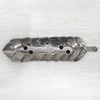 BBH Home's Handmade Silver Novelty Shaped Aluminium Tray 15.78 x 3.74 x 1.18 AMBBVK033AB2020 - color: Silver