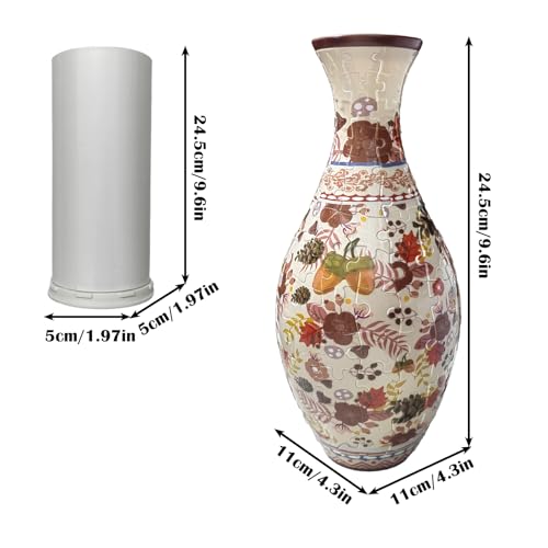 3D Puzzle Vase Unique Flower Vase for Adults Made by 160 Curved Plastic Puzzle, Relax Puzzles for Adults, DIY Jigsaw Creative Gift for Parents & Housewarming - color: Autumn