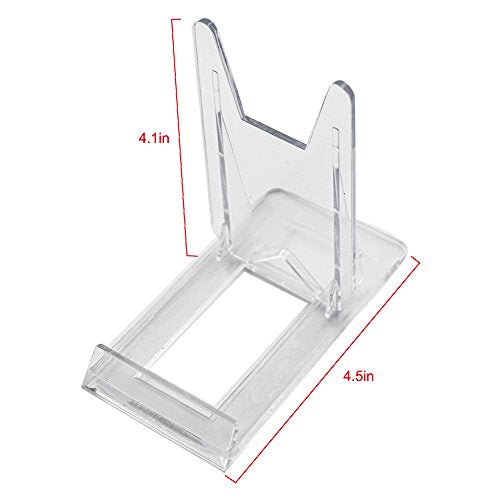 Artliving Two Part Adjustable Clear Acrylic Plastic Display Stand Easel (set of 6) - color: Transparent, size: suitable for 5"-9"