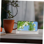TEHAUX Transparent Acrylic Tablet Holder Minimalist Display Stand for Mobile Phones and Game Consoles for Office Desk and Home Decor Sturdy and Portable Design