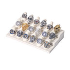 ByKen Ring Holder Organizer Display Stand (White Velvet)