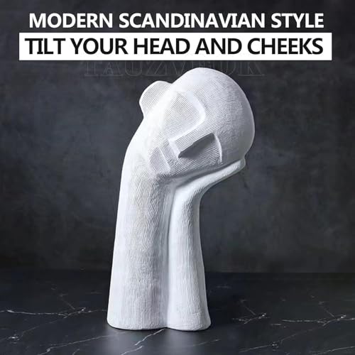 Cool Stuff to Put on Shelves Sculptures Decoration Modern Abstract Art Deco Sculpture Figures Items for Living Room Bedroom Office Table Room Decor Aesthetic(White C) - color: White C