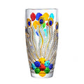 Unique Hand Painted Colorful Peacock Shaped Crystal Glass Vase-11 inch Tall. (Hand Painted Colorful) - color: Hand Painted Colorful