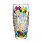 Unique Hand Painted Colorful Peacock Shaped Crystal Glass Vase-11 inch Tall. (Hand Painted Colorful) - color: Hand Painted Colorful