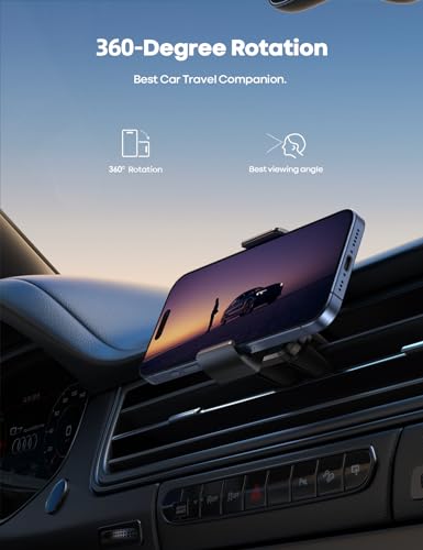 Lamicall Car Vent Phone Mount - Air Vent Clip Holder, Universal Stand Hands Free Cradle Compatible with Cell Phone 16 15 14 13 12 Mini 11 Pro Xs Max Xr X 8 7 6 6s Plus SE Smartphones Black - color: 1-Black