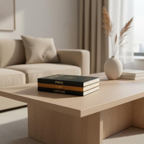 Decorative Coffee Table Books Set of 3 – Faux Books for Home Decor, Bookshelf Styling, Entry Table Decor (Paris, Rome, London) – THORZA
