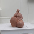 Modern Resin Abstract Sculpture - Contemporary Art Decor for Home/Office, Durable Sandstone Finish, Meditating Figure Statue, Indoor Tabletop Decoration (Squatting Woman)