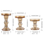 6-Piece Set of Amber Glass Candlestick, Crystal Candlestick Holder Holder and Conical Candle, Christmas Candle Holder Decoration, Family Living Room Wedding Candle Holder (Amber 2sets) - color: Amber 2sets