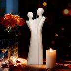 Resin Modern Abstract Sculpture, White Lovers Statues, Home Decor for Living Room, Office, Bookshelf, Gifts for Friends Love Ones - size: Lover