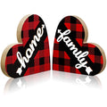 Jetec 2 Pcs Rustic Wooden Heart Table Decor, Daisy Farmhouse Home Decor, Bless This Home & Be Kind Sign for Living Room, Dining Room, Shelf & Mantel, Ideal Housewarming & Birthday Gift(Stylish Style) - style: Stylish Style