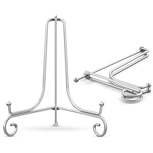 TR-LIFE Plate Stands for Display - 4 Inch Plate Holder Display Stand + Metal Easel Stand for Picture Frame, Decorative Plates, Photo, Book, Collectibles (2 Pack) - size: 4 Inch