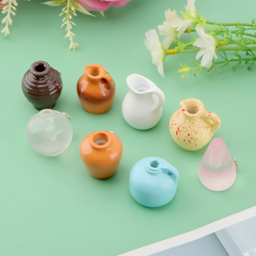 Cute Mini Ceramic Vase Magnets for Fridge, Funny Mini Plant Magnets, Flowers Pot Refrigerator Magnets Tiny 3D Plant Vase for Refrigerator Decoration Kitchen Locker Office (8 Pack)