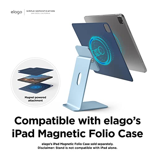 elago Premium iPad Magnetic Stand Designed for iPad Pro 12.9"(5th, 4th Gen), 11"(3rd, 2nd Gen), Air 10.9"(5th, 4th Gen), Mini 8.3"(6th Gen, A17 Pro), 10.9"(10th Gen) [Light Blue] - color: Light Blue