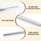 24 PCS Ceramic Clay Needle Tools, Pottery Sculpture Needle Detail Tools, Polymer Clay Tools Pottery Tools, Stainless Steel Sculpting Tools Supplies for Carving Texture Art - color: 24 PCS