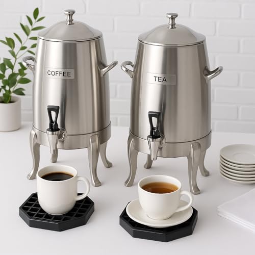 Drip Tray 4" Octagon Countertop Beverage Dispenser Cup Drip Catcher - for Coffee & Drink Dispenser Bar by kitchentoolz - Pack of 4