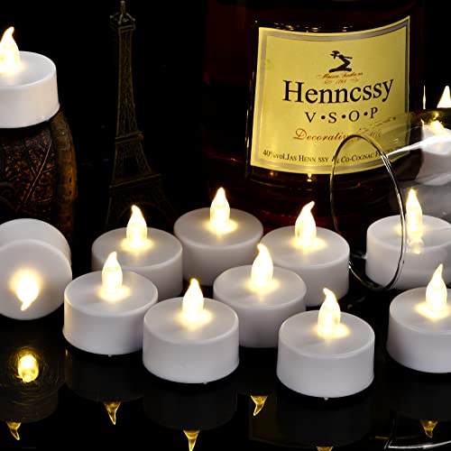 Hanzim Battery Operated LED Tea Lights: 24PACK Flameless Votive Candles Lamp Realistic and Bright Flickering Holiday Gift Long Lasting 200Hours for Seasonal & Festival Celebration Warm White - color: Warm White, size: 24pack
