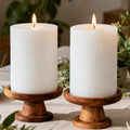 4x6 Inch White Pillar Candles, 2 Packs, 300-Hours Long Burning Time Totally, Unscented Large White Candles for Mantel Decor, Home Holiday Table Decor, Smokeless & Dripless - size: 4x6