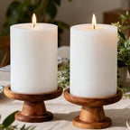 4x6 Inch White Pillar Candles, 2 Packs, 300-Hours Long Burning Time Totally, Unscented Large White Candles for Mantel Decor, Home Holiday Table Decor, Smokeless & Dripless - size: 4x6