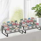 YINMIT Wooden Display Riser Stand, Tiered Perfume and Cologne Organizer Stand, 3 Tier Spice Rack Organizer, Rustic Display Shelf for Candles (3 Tier,2Pack,Grey) - color: 3 Tier,2Pack,Grey