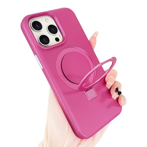 ankofave for iPhone 14 Pro Max Case with Magnetic Invisible Stand, Matte Luxury Metallic Luster, 3.0 mm Thick Protection Hard PC Scratch-Resistant Phone Case for iPhone 14 Pro Max 6.7", Rose Red - color: Rose Red, size: iPhone 14 Pro Max