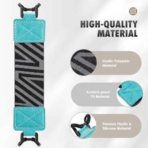 MoKo Security Hand-Strap for 9-11 Inch Tablet - iPad/Kindle Fire HD/Samsung/Lenovo, High-Elasticity Versatile Hand Strap Lightweight Finger Grip Holder, Turquoise - color: Turquoise, style: Patterned Strap