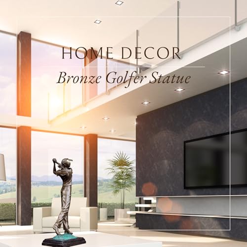 22'' Modern Golf Female Bronze Statue, Bronze Golfer Figurine Sculpture Ornament with Marble Base Classical Art Craft for Home Office Decor Collection Gift - size: 22" Madam