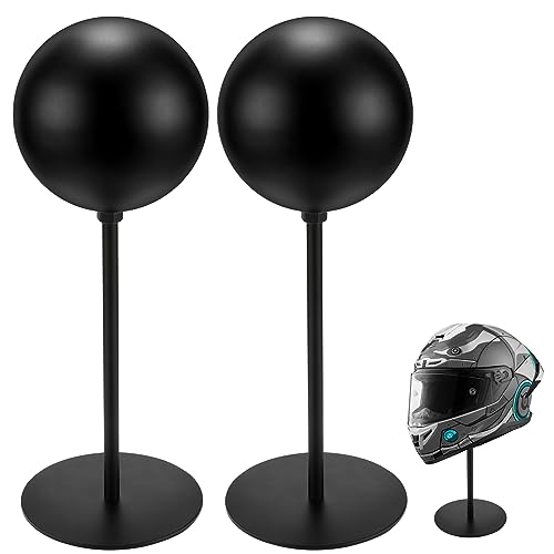 motofans® Helmet Stand Metal, Rotation Metal Stand Desktop Hanger Rack Helmet Stand Display for Motocycle Helmet, Caps,Hat, and Rugby Helmet - color: 2pack