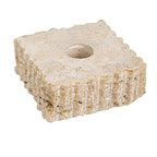 Bloomingville Decorative Marble and Travertine Candle Holder, White and Natural