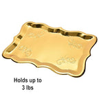 Gift Boutique 10 Gold Rectangle Trays for Dessert Display Table Parties 9" x 13" Disposable Paper Cardboard in Elegant Shape for Platters Cupcake Birthday Parties Dessert Weddings and More Food Safe