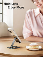 Nulaxy 2 Pack Dual Folding Cell Phone Stand, Fully Adjustable Phone Holder for Desk, Compatible with iPhone 17 16 15 14 13 12 11, Nintendo Switch, All Phones, Black & Rose Gold - color: A-Black & Rose Gold