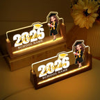 Custom Name Plate for Desk, Personalized Light Up Acrylic Desk Name Plate, Personalized Graduation Gifts 2026 for Him Her, Class of 2026 Graduate Gift, High School College Grad Gift (Graduation Girl) - color: Graduation Girl