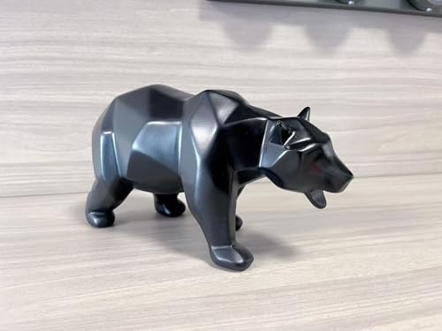 SMRTHMRT Abstract Geometric Sculptures Animals Statues,Collectible Figurines Home Office Tabletop Ornaments (Black Bear) - color: Black Bear
