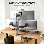 WALI Triple Monitor Mount - Extra Tall 3 Monitor Desk Mount for 13-49 Inch Ultrawide Screens, Up to 44 lbs, Fully Adjustable Heavy Duty Monitor Arm, VESA 75/100 mm (GSDM003-P), Black - size: 13"-49", style: Triple Arms