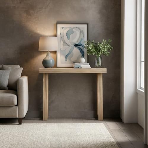 Plank+Beam Solid Wood Console Table, 36 Inch, Sofa Table, Narrow Entryway Table for Hallway, Behind The Couch, Living Room, Foyer, Easy Assembly, Blonde - color: Blonde, size: 36" Console Table