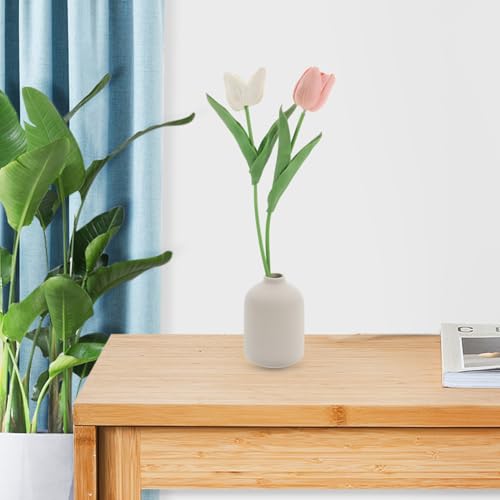 Vaguelly Ceramic Flower Vase Minimalist Aesthetic Vase for Home Decor Table Centerpiece for Living Room Bedroom Office and Special Events